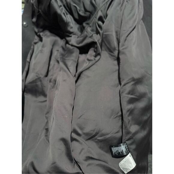 H&M Conscious collection long black Embroidered recycled wool blend button front - Picture 4 of 13